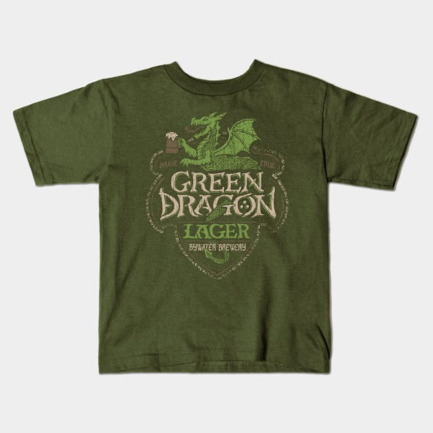 Green Dragon Lager Kids T-Shirt by CoryFreemanDesign